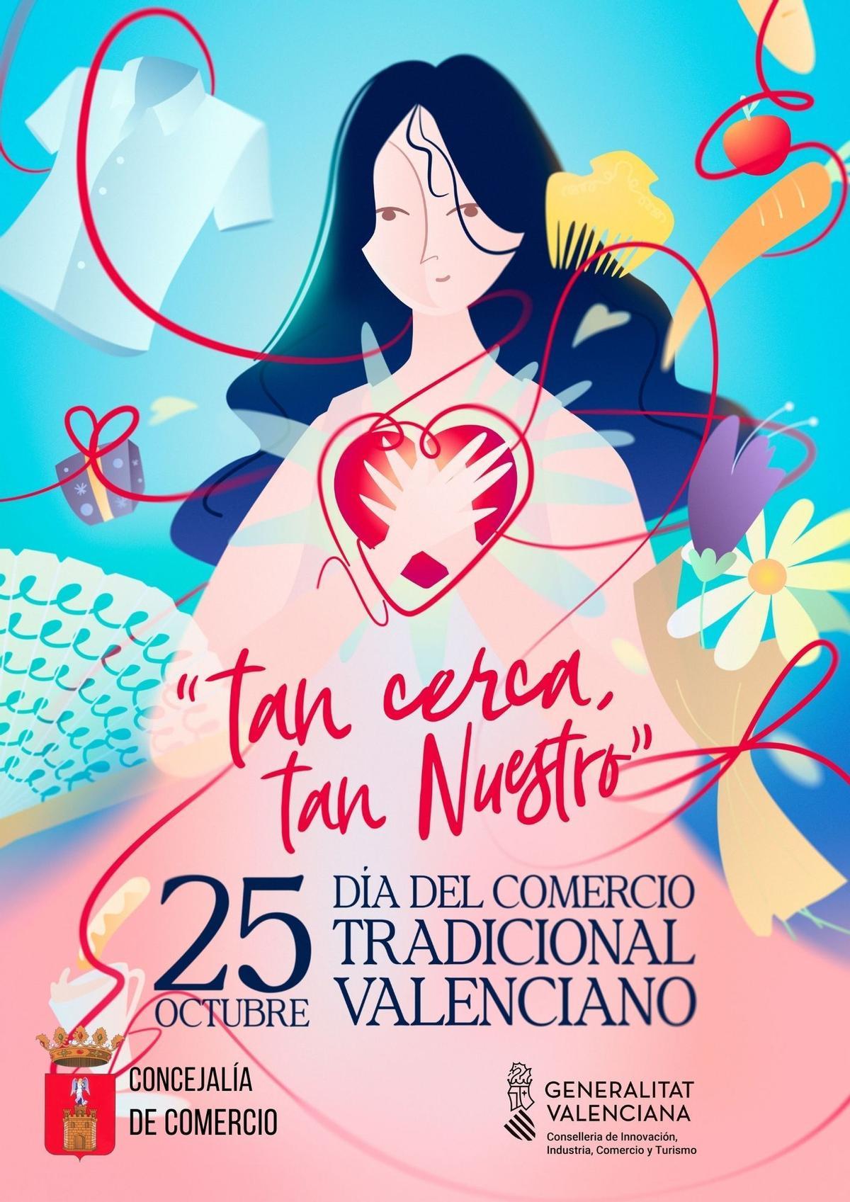 Cartel anunciador de la campaña del comercio local.