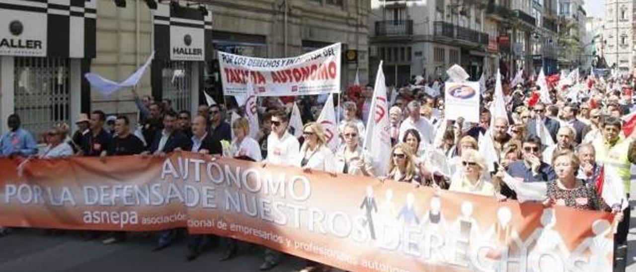 Una de las manifestaciones de autónomos.