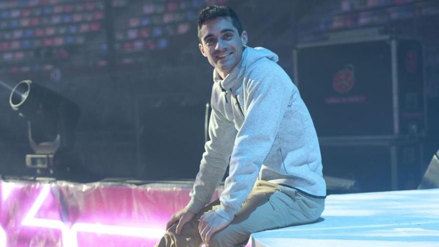 Javi Fernández, durante el ensayo del viernes.