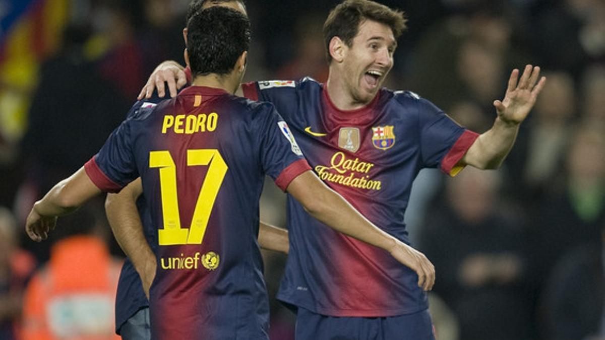 Messi, contento tras marcar su segundo gol ante el Zaragoza.