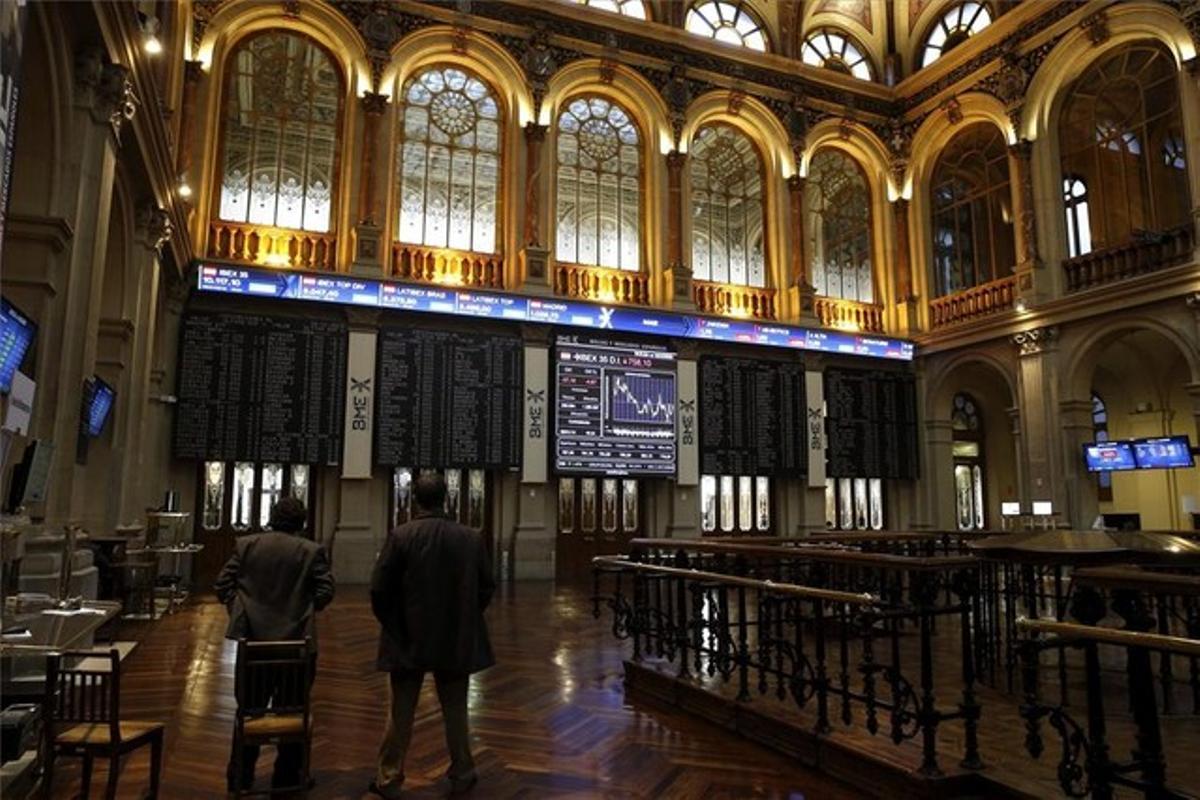 Interior de la Bolsa de Madrid.