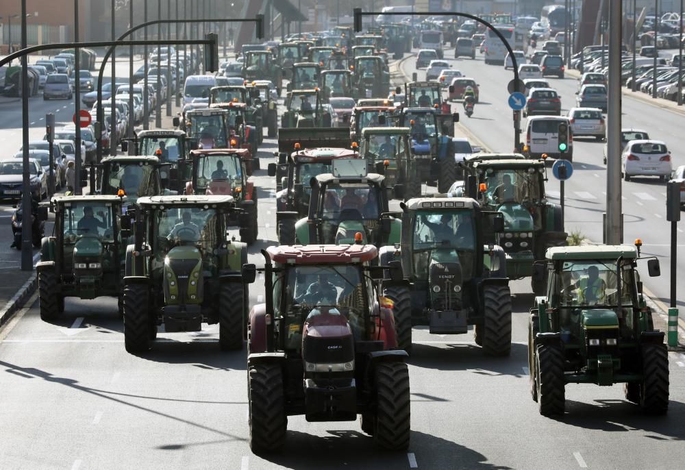 FOTOS: La tractorada de los agricultores toma València