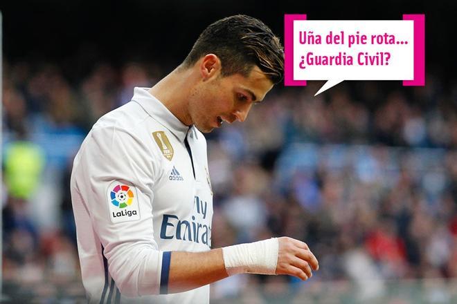 Cristiano Ronaldo, con dolor en su mano derecha