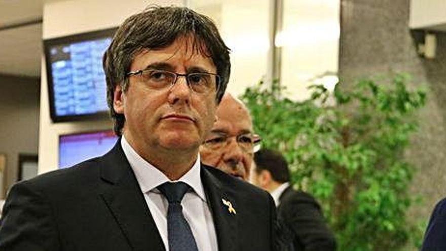 L&#039;expresident Carles Puigdemont a l&#039;interior de l&#039;Eurocambra el 4 de març del 2019