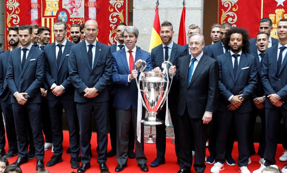 Las celebraciones del Real Madrid tras ganar su decimotercera Copa de Europa.