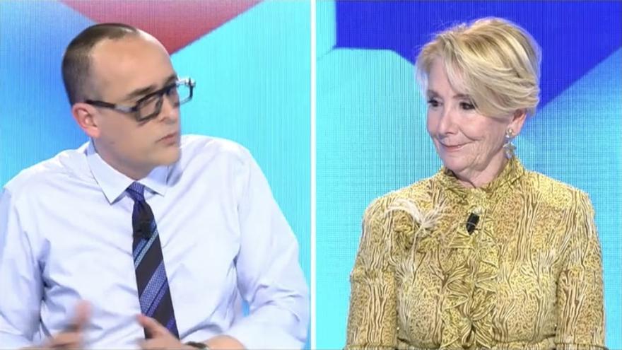 Risto gets pissed at Esperanza Aguirre for interrupting: "You sit here and do my job?"