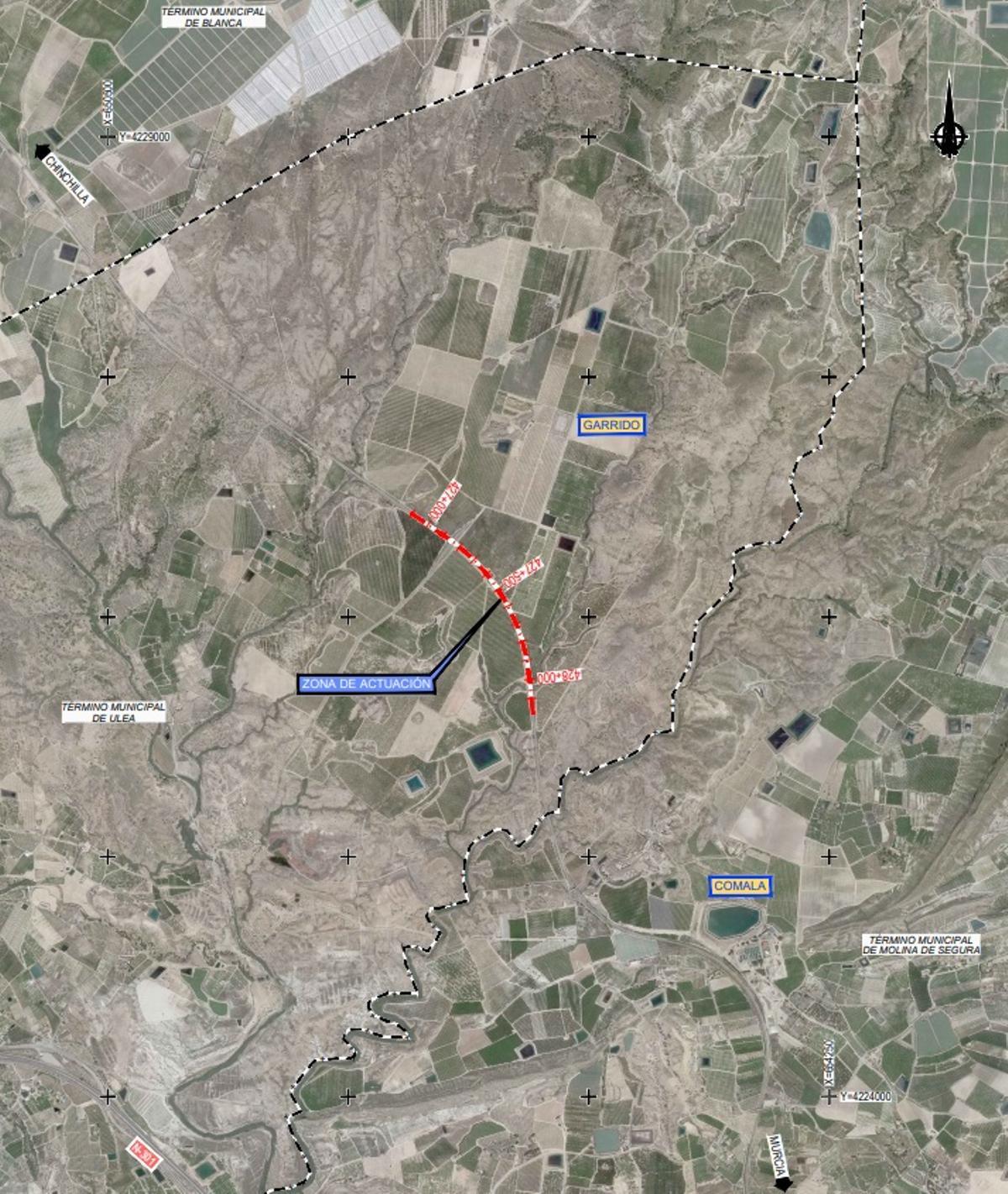 Vista aérea del tramo en el que se van a acometer las obras en los próximos meses.
