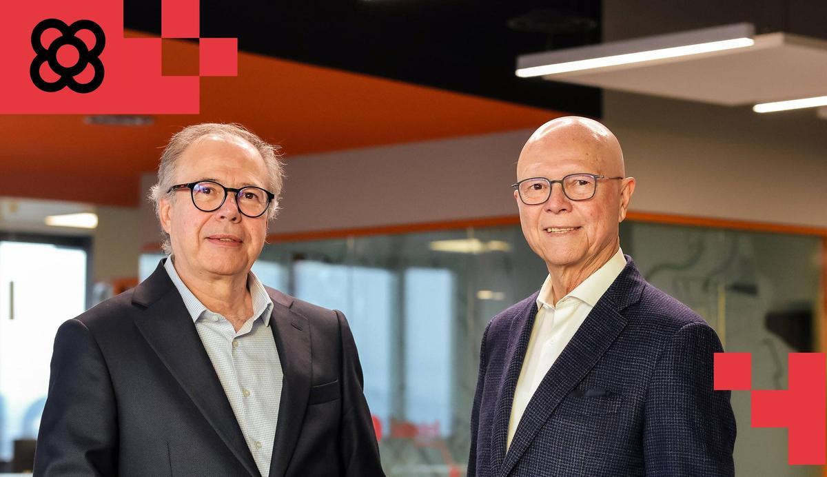 Relevo de la presidencia de Moventia,  Josep Maria Martí (izq) y Miquel Martí (der)