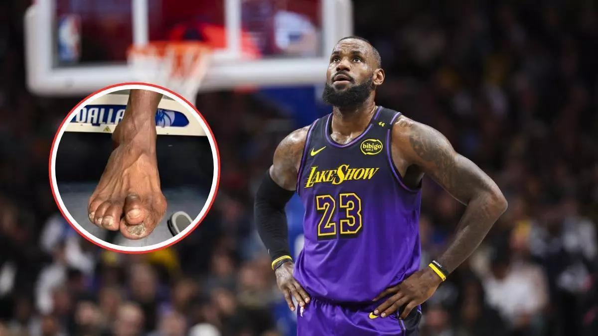 El pie de LeBron James en su año 22 en el baloncesto de máximo nivel
