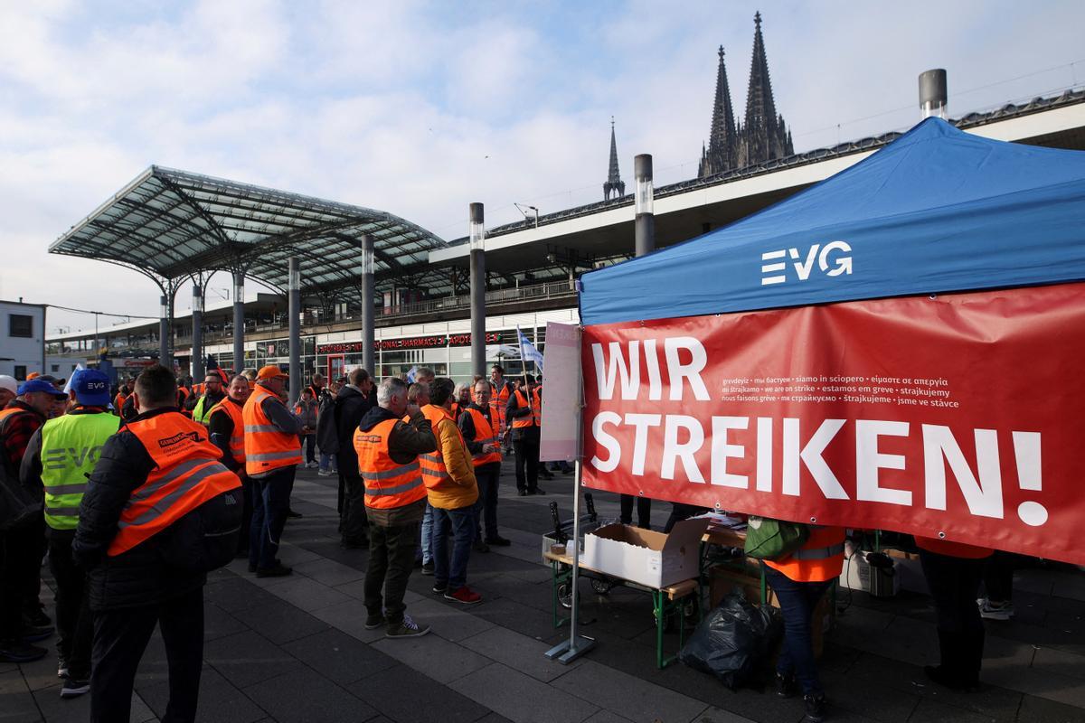 Huelga de los trabajadores del ferrocarril en Alemania. Colonia