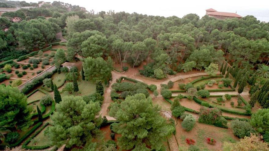 Vista aérea de los jardines de Marivent.