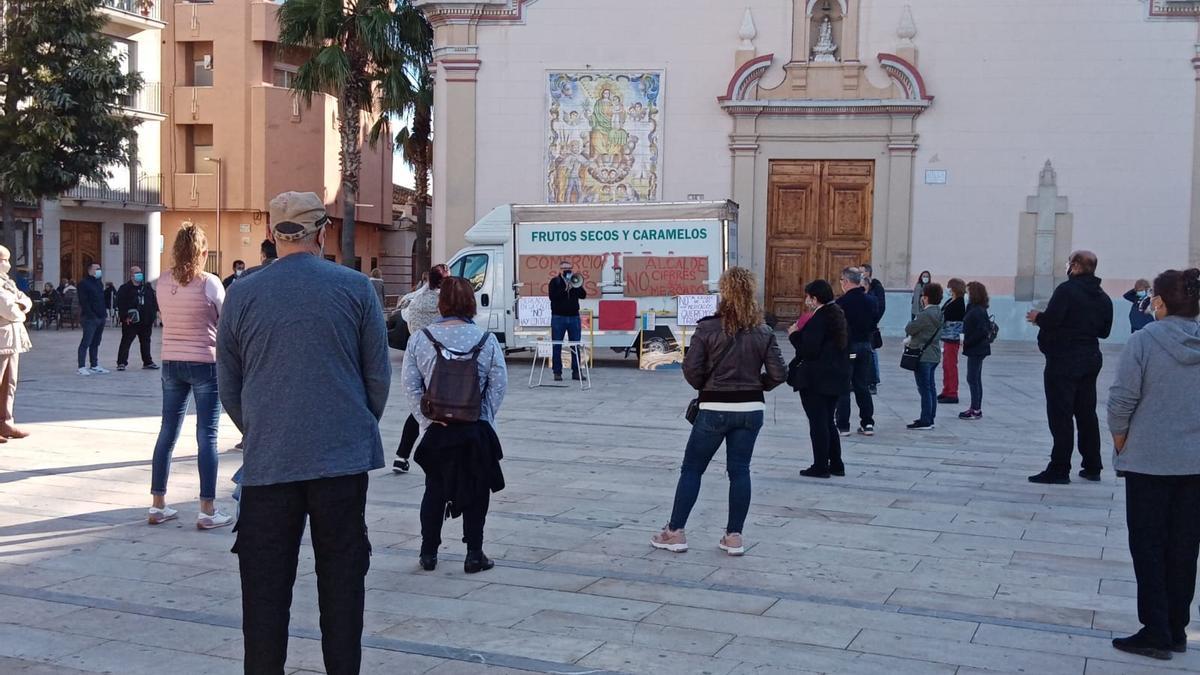 Protesta de los vendedores ambulantes en Alfafar.