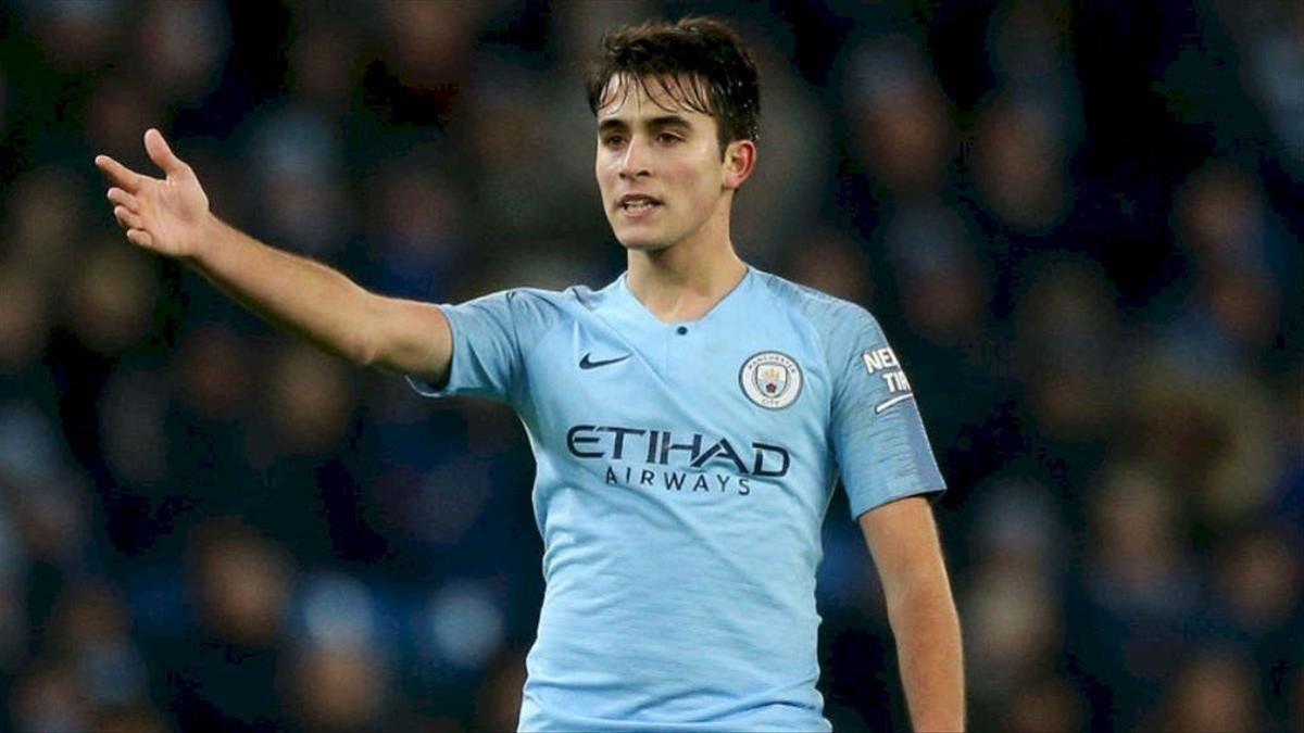 Eric García, en un partido con el Manchester City.