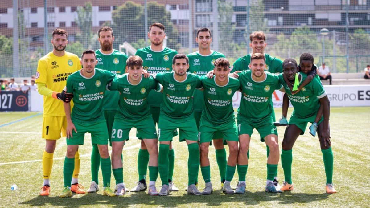 El once del CD Cuarte en el partido de ida.