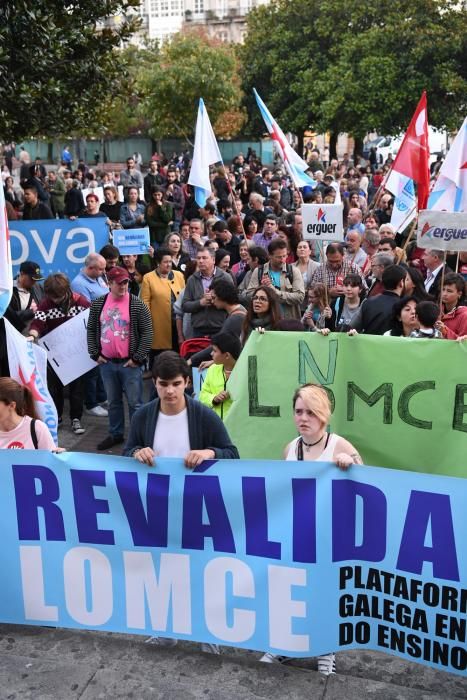 Protestas en A Coruña contra Lomce y reválidas