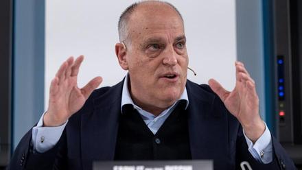 Rueda de prensa del presidente de LaLiga, Javier Tebas.