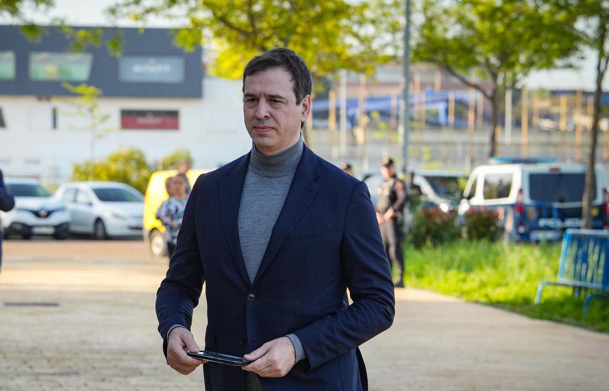 David Sánchez llega a los juzgados de Badajoz, en una imagen de archivo.