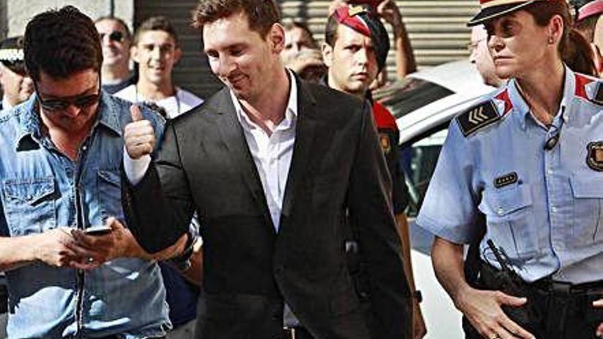 Messi, a la entrada de una comparecencia en los juzgados.