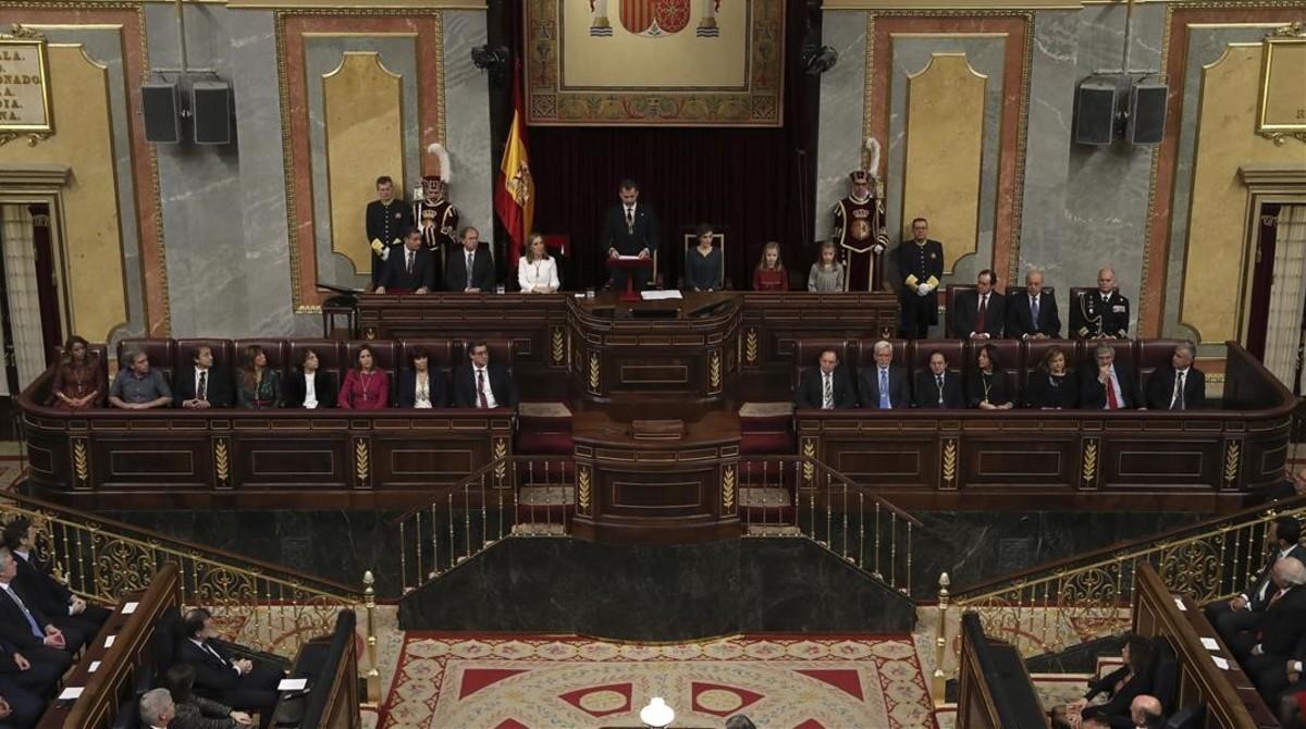 El rey Felipe, durante la sesión solemne de apertura de la XII Legislatura, el pasado noviembre.