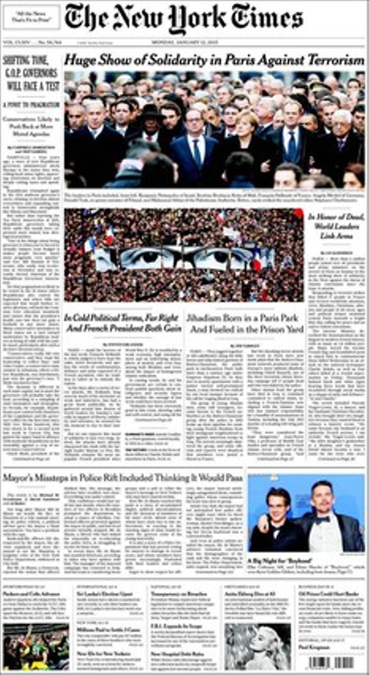 La portada de ’The New York Times’.