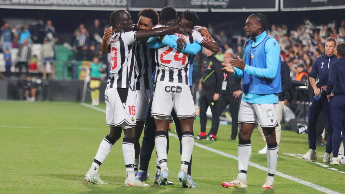 Celebración de uno de los goles.
