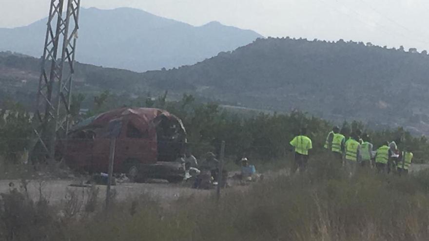 Ocho heridos en un accidente cerca de Mula