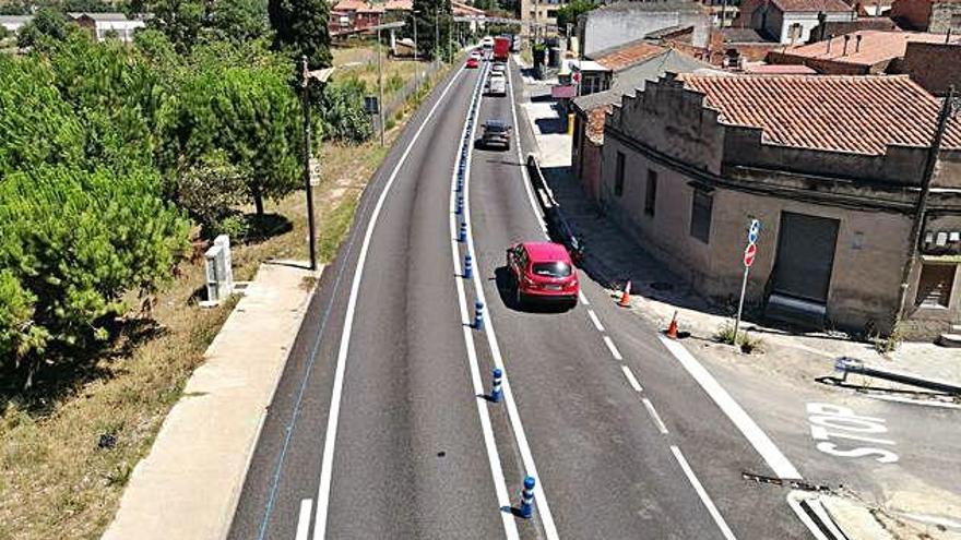 Tram sud de la C-55, al seu pas pel nucli urbà de Castellgalí