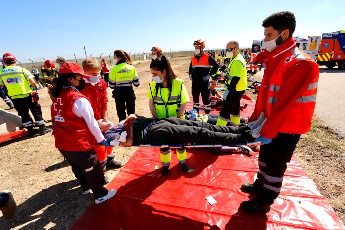 Así ha sido el simulacro de accidente aéreo en Murcia