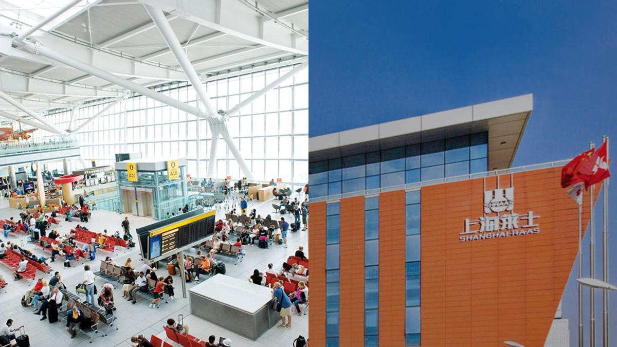 A la izquierda el Aeropuerto de Heathrow y a la derecha las oficinas de Shanghai RAAS.