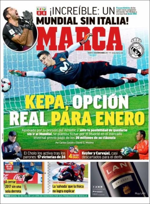 Portadas martes 14 de noviembre de 2017