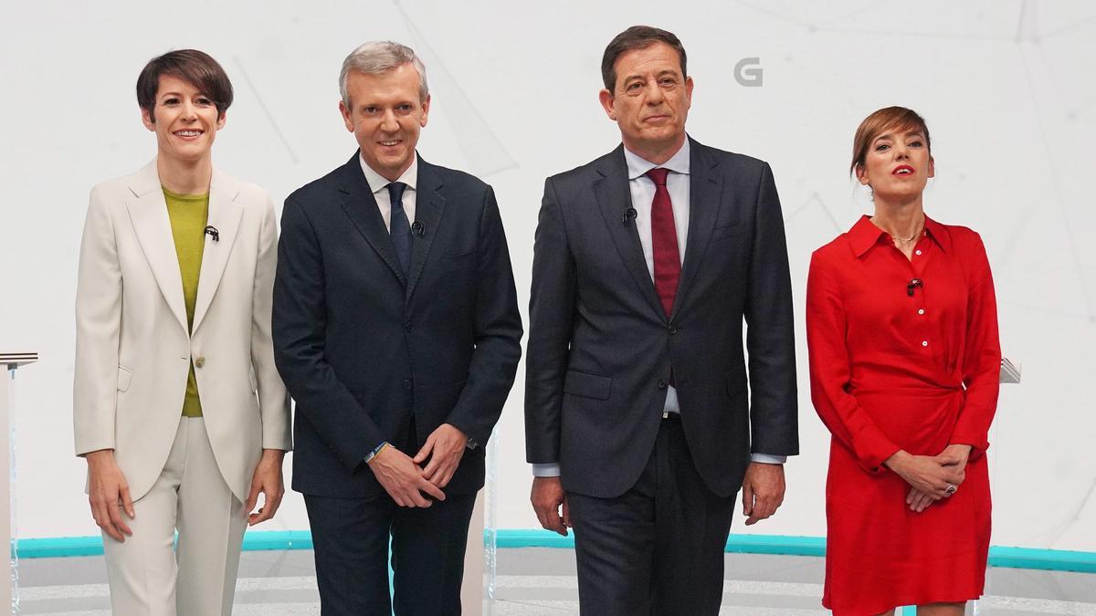 Candidatos de las principales fuerzas políticas a la Presidencia de la Xunta en el debate de la TVG
