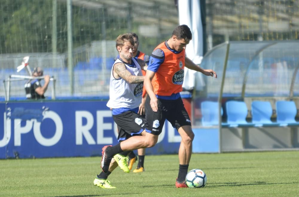 Entrenamiento en la ciudad deportiva de Abegondo el 16 de agosto de 2017.