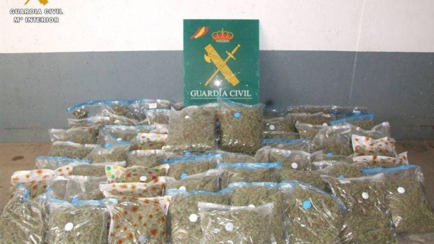 Detenido un hombre en Calatayud por transportar 76 kilogramos de marihuana