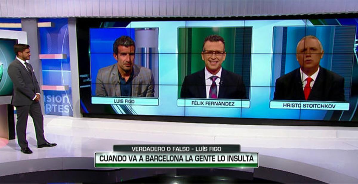 Stoichkov y Figo se vieron las caras en Univision