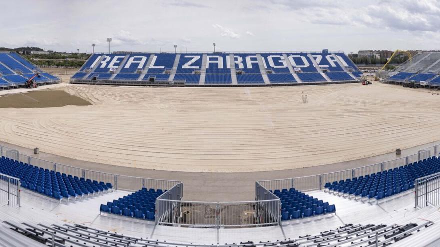 En imágenes | Así se encuentra la construcción del estadio modular del Real Zaragoza