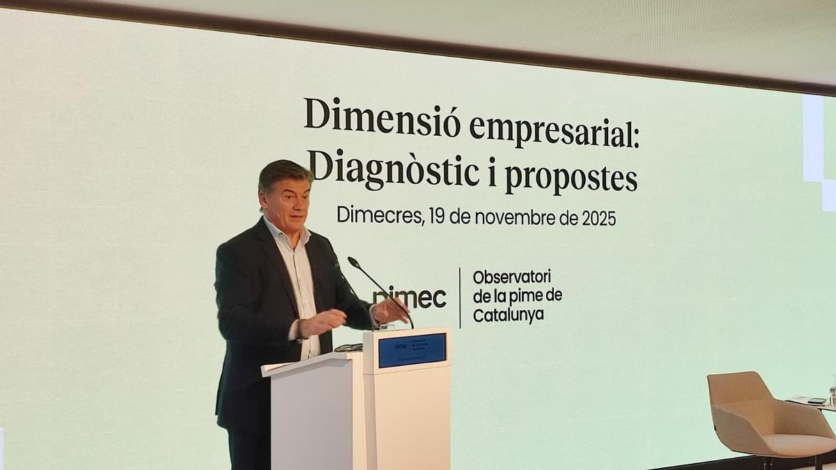 El presidente de Pimec, Antoni Cañete, reclama "oportunidades para crecer en dimensión y eliminar frenos".