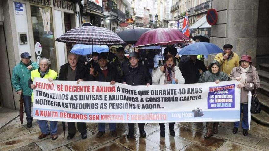 Los exmarinos gallegos protestan en A Coruña