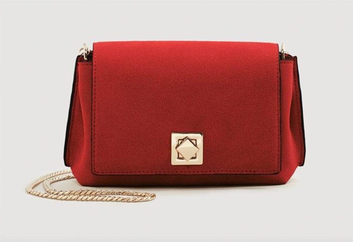 Rebajas Mango: bolso de piel rojo