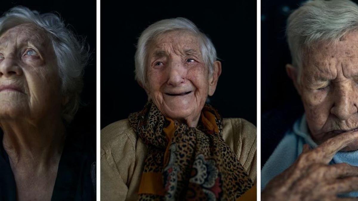 Las ourensanas Hilda, Leonor y Filomena, de 101, 103 y 102 años, doblegaron al coronavirus. / BRAIS LORENZO