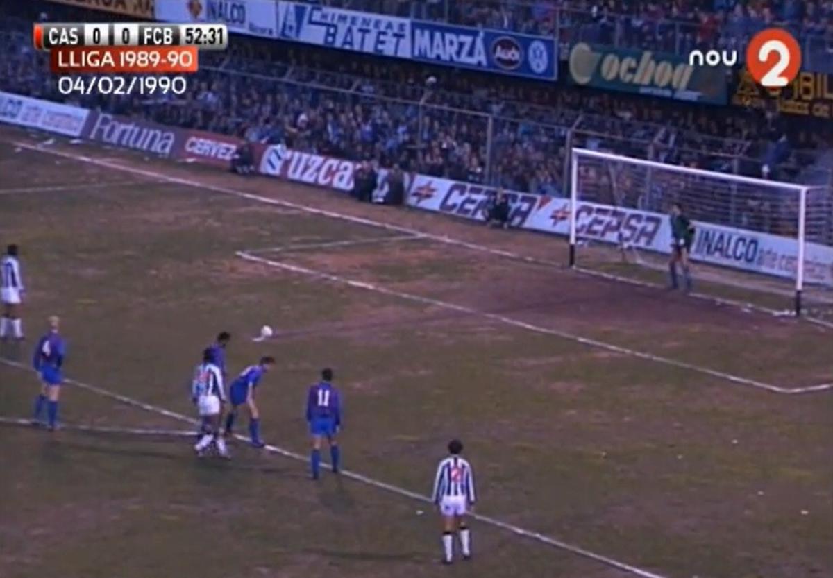 Imagen antes del lanzamiento de penalti de Víctor Salvador.