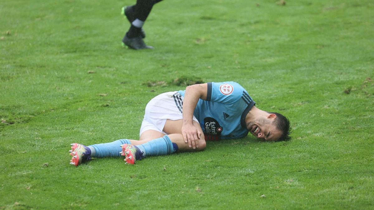 Diego Pampín se duele durante un partido de esta temporada
