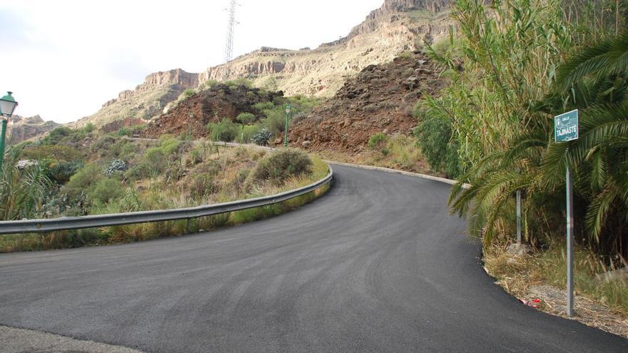 Reasfaltado de la calle Tajinaste, en Mogán