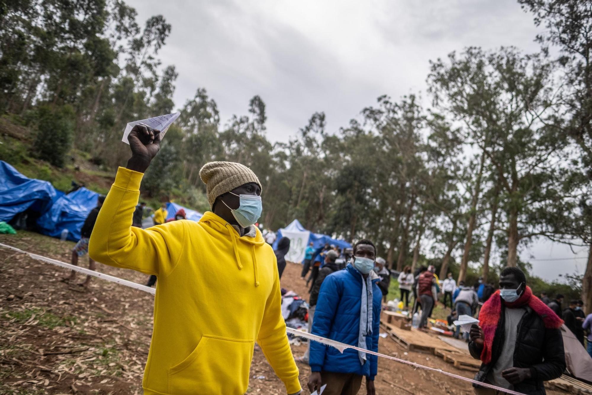 Protestas de migrantes en Las Raíces