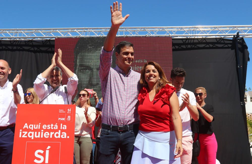 Pedro Sánchez, con los militantes en Cártama