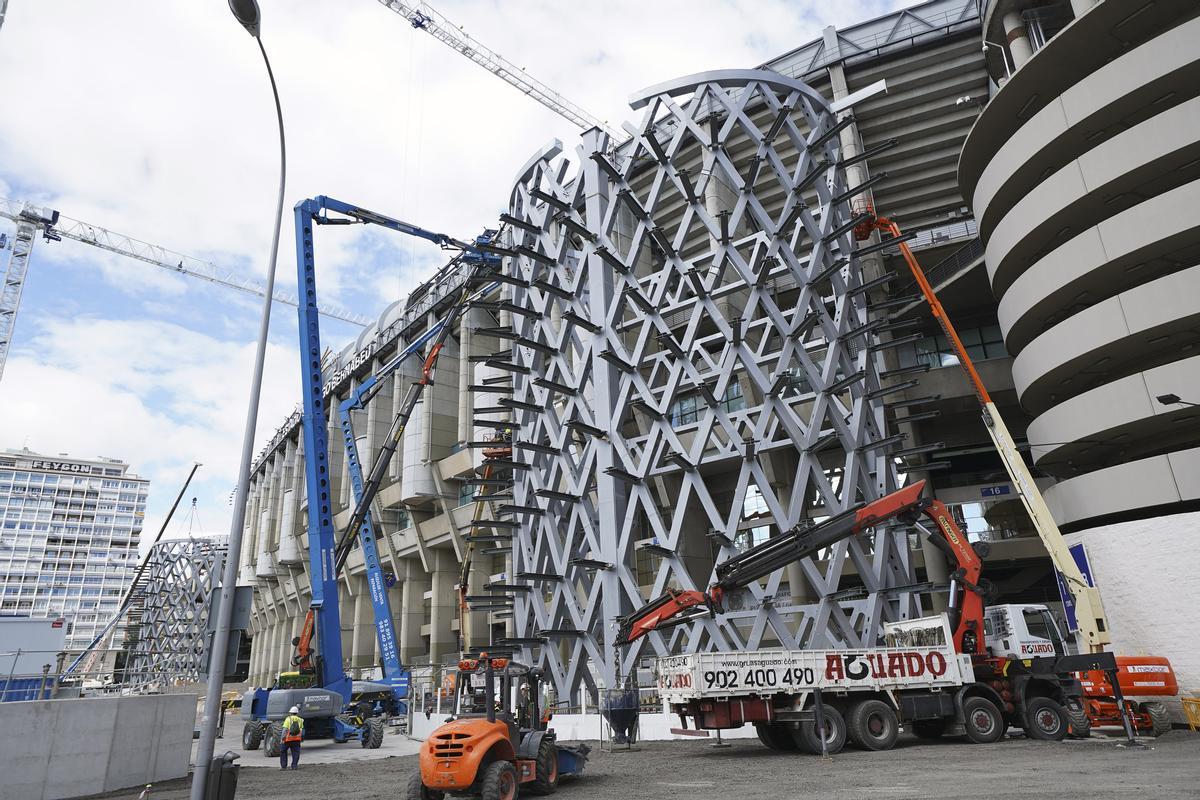 Las obras de la remodelación del Bernabéu.