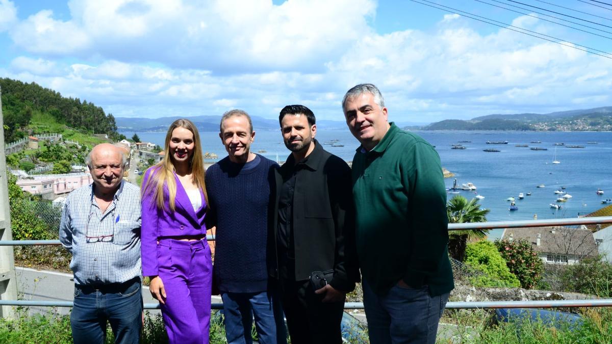 Manuel Bouzón, María Mera, Alessandro Lequio, Ghabeb Jaber y Josecho López, ayer en Beluso.