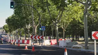 Cortado un carril de entrada a Zamora de la calle Puebla de Sanabria