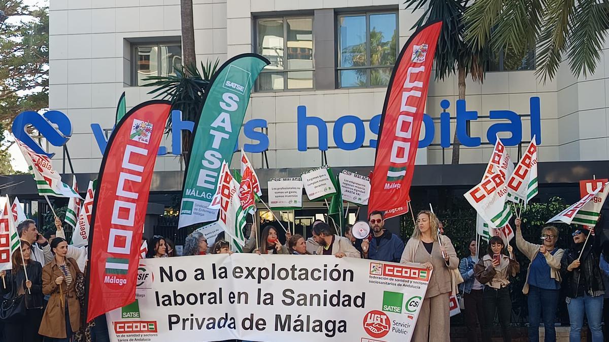 Concentración de este marte frente al Hospital Vithas Málaga