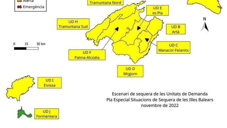 Mapa de las reservas hídricas.