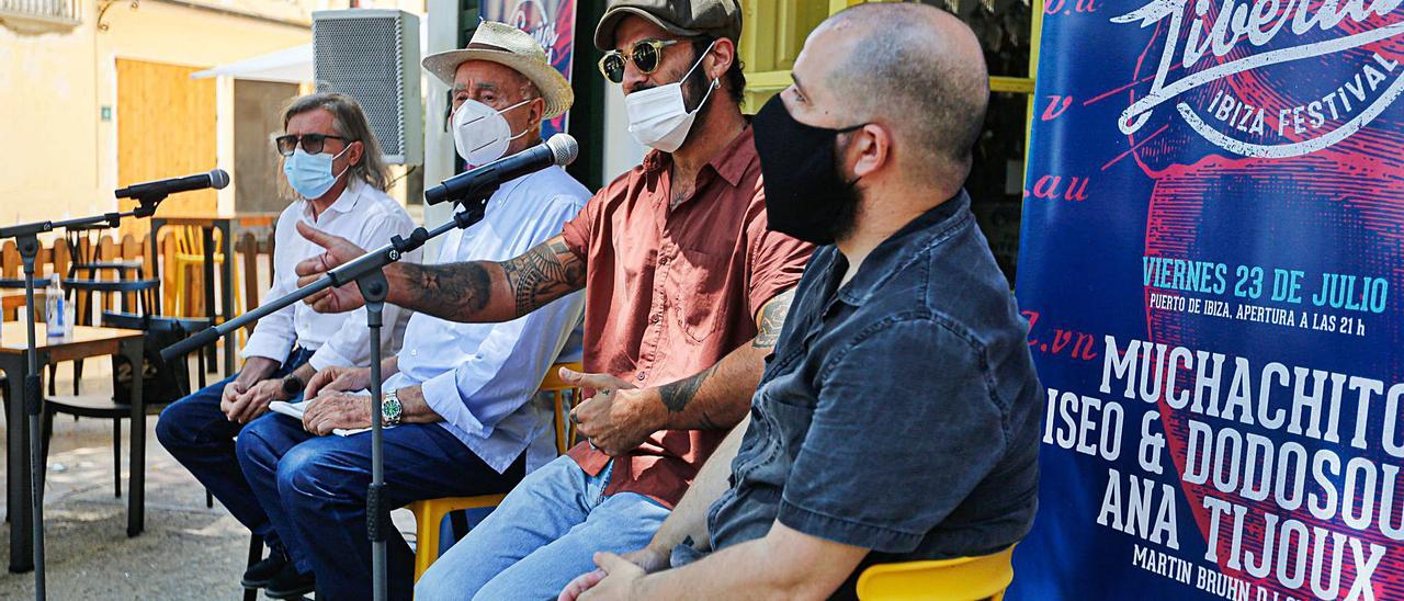 De izquierda a derecha, Miquel Costa, Pepe Roselló, Adrián Rodríguez y Pep Tur, ayer durante la presentación del festival.    |  TONI ESCOBAR